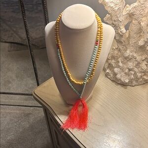 Colorful Beaded Necklace with Tassel